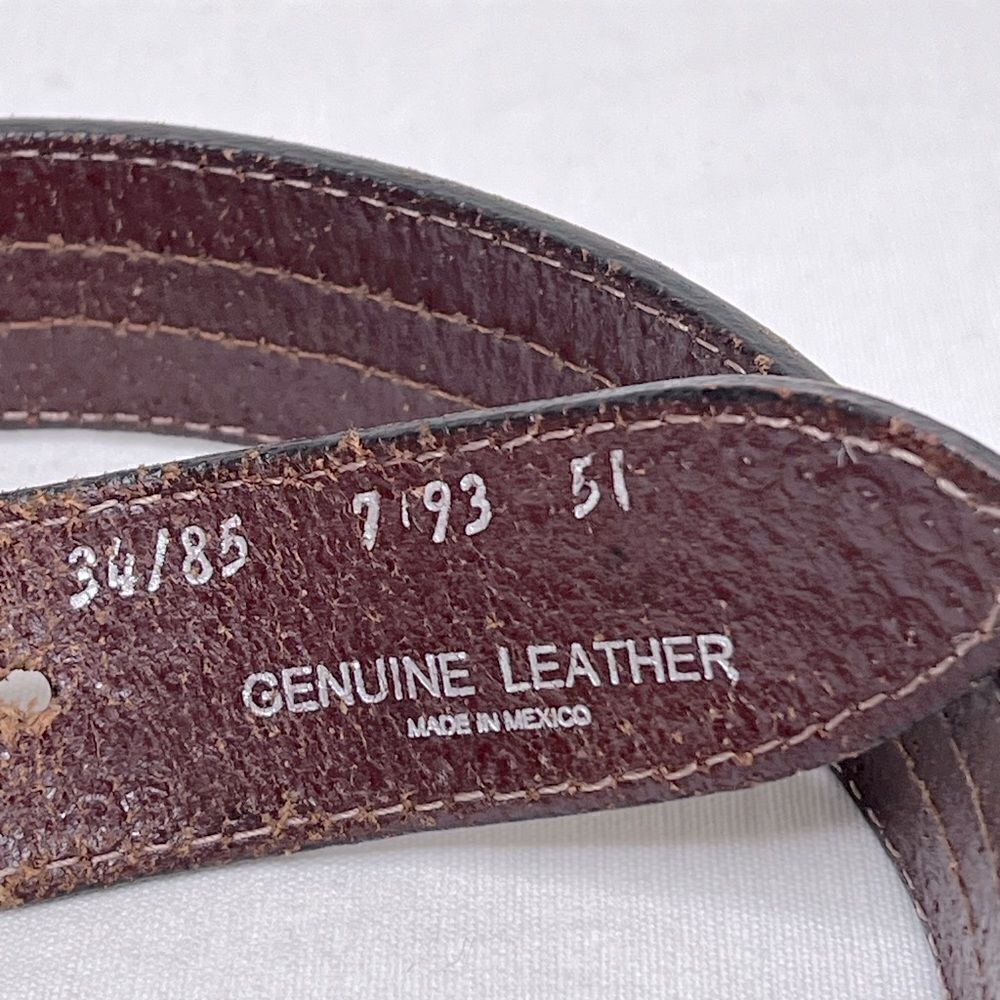 Vintage Aztec design handmade leather belt, men’s size 32-33 waist - Picture 4 of 6